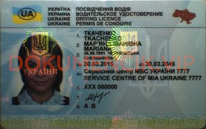 Ukraińskie Prawo Jazdy naduk fluoryzujący hologram 02