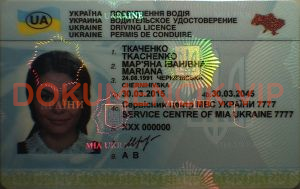 Ukraińskie Prawo Jazdy naduk fluoryzujący hologram 03